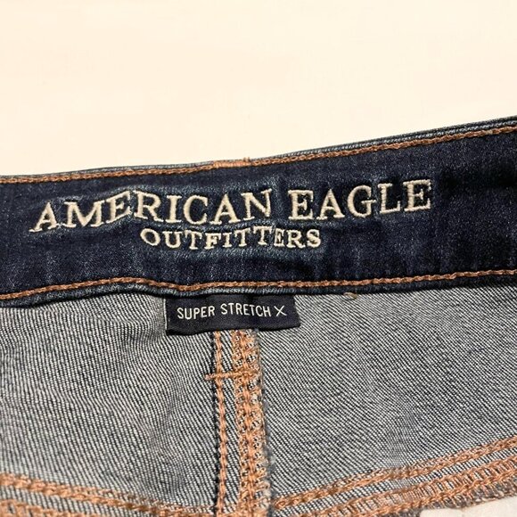 American Eagle Super Stretch Denim Jeans Size 4 Distressed - Picture 8 of 14